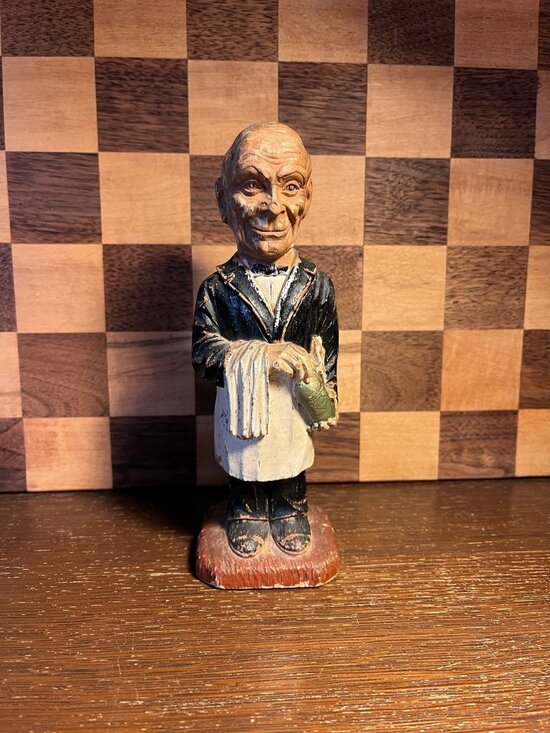 Vintage Syroco Wooden Butler Bartender Corkscrew Bottle Opener